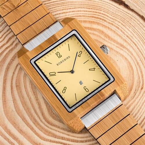 2020 Bamboo Wood Watch BOBO BIRD Men Wristwatches Wood Fashion Casual Handmade Clock Date Display In Box relogios masculino