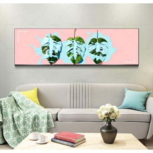 Nordic Green Plant Canvas Painting Wall Pictures , Tropical Palm Banana Turtle Leaf Canvas Prints And Poster Wall Art Home Decor