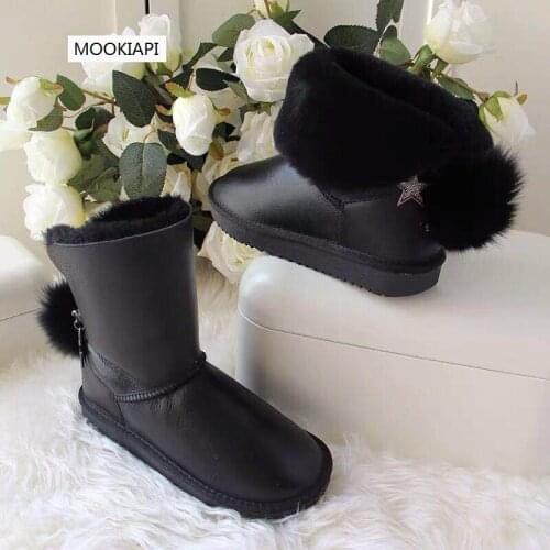 The latest high-quality snow boots in Europe in 2019, real sheepskin, 100% wool, the most comfortable womens shoes