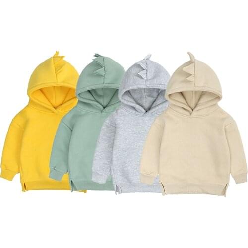 Wholesale Kids Tales New Style Warm Baby Boys Girls Clothes Fleece Kids Hoodies Dino Hoody Children Outfits Pullover Outerwear