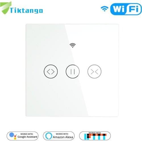 Tiktango Tuya WiFi Smart Curtain Blind Switch for Electric Motorized Curtain Roller Shutter Works with Alexa Google Smart Home