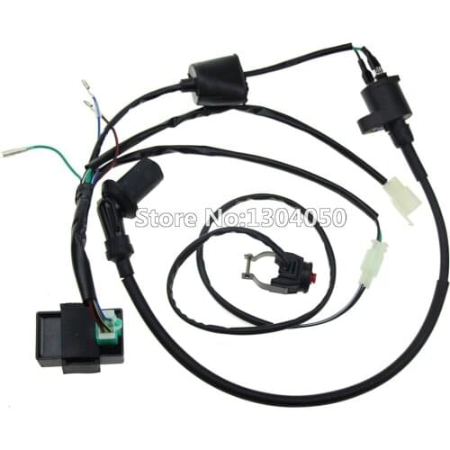 Complete Kick Start Engine Wiring Harness Loom CDI Coil Kill Switch For 125cc 140cc 150cc PITPRO Dirt Bike