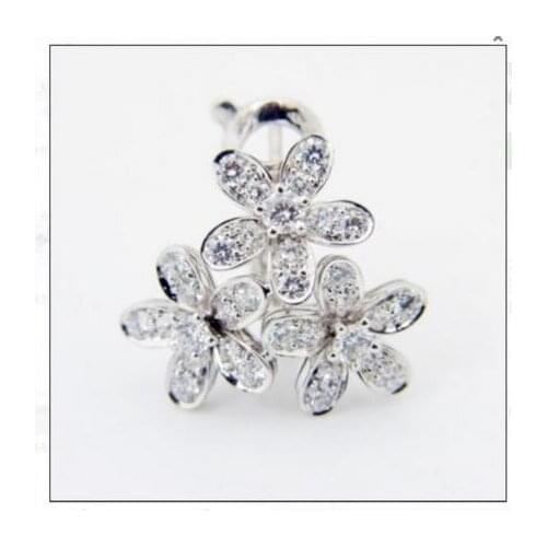 Custom Order Of 10k white gold 16mm length and width flower earring