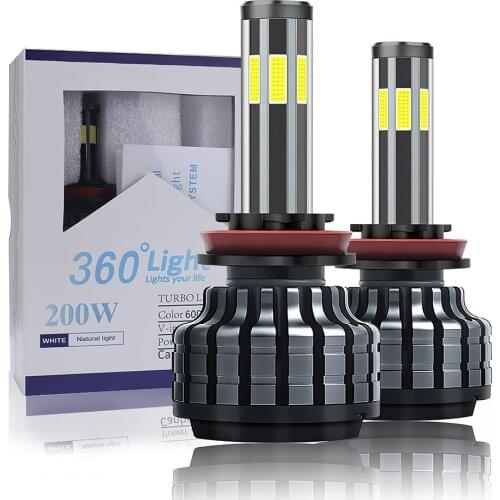 2PCS High Power Headlight H7 H4 Led Canbus 8000LM H1 H8 H11 H16 9005 Hb3 Hb4 9012 H13 9007 Led Bulb Turbo Lamp For Car