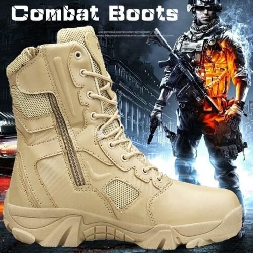 Tactical Military Boots for Men Army Combat Boot Outdoor Hiking Shoes Desert Boots Waterproof Leather Buskin Boots EU39-47