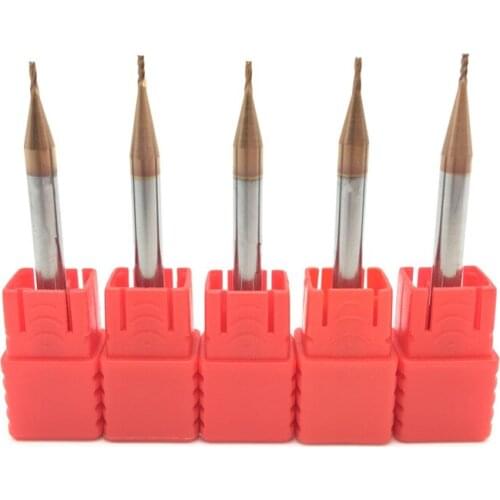 5PCS HRC60 1mm Solid Carbide Endmills ENDMILL D1X3XD4X50L 4 Flute Standard Length Side milling Slotting Profiling carbide cutter