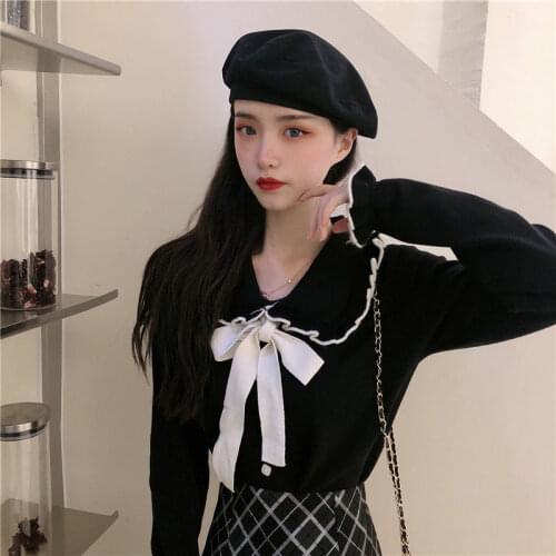 Woman Sweaters Femme Chandails Womens Doll Collar Knitted Top 2020 Sweater Autumn and Winter Pull Hiver