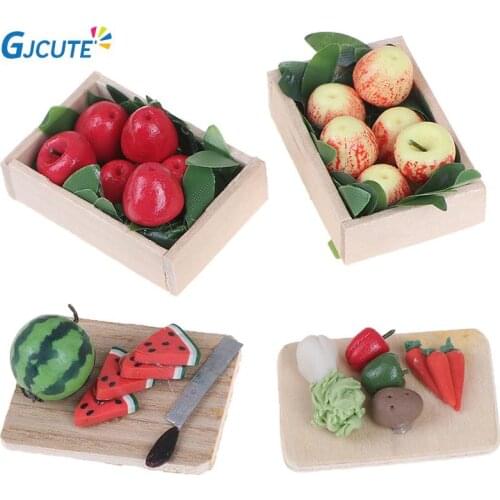 4 Styles 1:12 Dollhouse Miniature Mini Fruit vegetables Box Food Toy