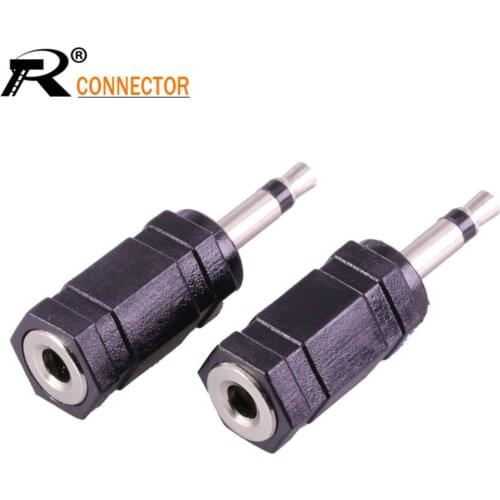 3Pcs Jack 3.5 Female Stereo 3pole 3.5mm Jack Socket to 3.5 mono plug connector Nickle plated plastic earphone adapter