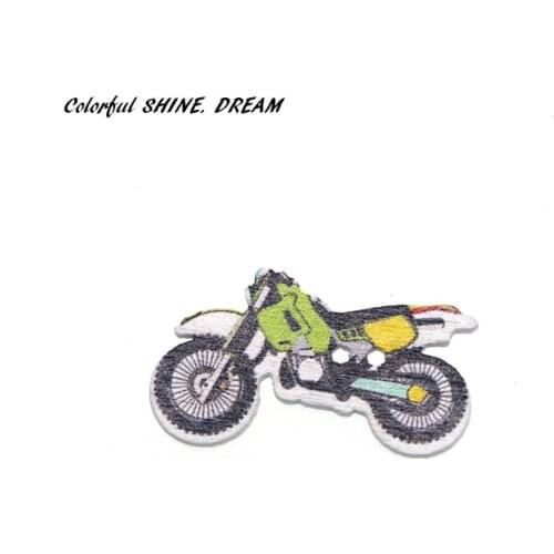 12pcs Wood Buttons Mixed Color Motorcycle Cartoons Sewing Button Scrapbooking Embellishments Crafts Decorative 32X18mm