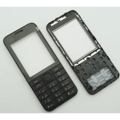 20sets/lot For Nokia 208 Mobile Phone Housing Front Cover Frame With Hebrew Keypad Keyboard Button