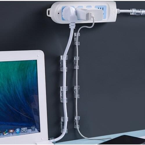 20pcs Wire Holder Storage Cable Organizer Fixed Line USB Charging Nail-free Data Cable Clip Self-adhesive Buckle Network Manager