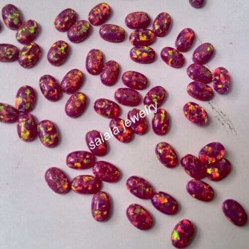 200pcs/lot AAA Grade 4x6mm OP23 Synthetic Oval Cabochon Fire Opal Stone Oval Flat Bottom Fire Opal for Jewelry