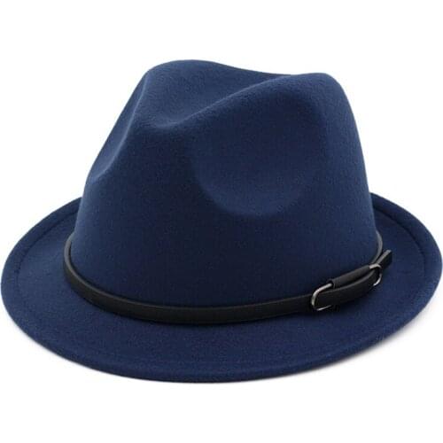 2019 2019 Unisex Men Women Fedora Hat With Leather Belt Pop Outdoor Casual Hat Size 56-58CM