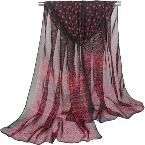 2020 NEW Leopard print dot Breathable chiffon scarf silk square hijab cool shawl ladies foulard femme Scarves hair bufanda mujer