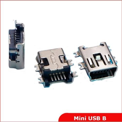 50 pcs Mini USB connector B type 5pin SMT sink 1.7 USB socket female jack 2.0 Free shipping