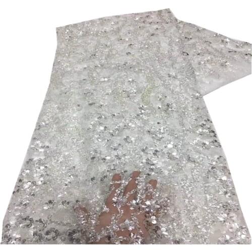 African Lace Fabric Diy Dress French Mesh with Sequins Lace Fabric Dresses Nigerian Lace Fabric For Wedding Party XZ-400