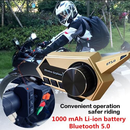 Bluetooth 5.0 Motor Helmet Headset Wireless Handsfree Stereo Earphone Motorcycle Hifi Headphones With Handbar Controller