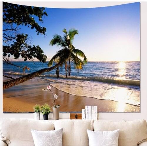 Large Beach Tapestry 90X59Inch Hippie Palm Trees Tapestry Wall Hanging For Home Art Wall Tapestry Bedroom Livingroom Dorm Decor