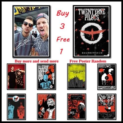 Twenty One Pilots rock band music Coated Paper Posters Home Decoration Good Quality Prints White home art Frameless