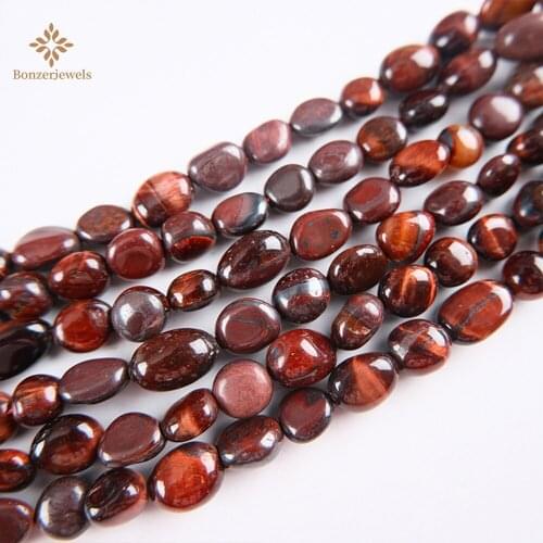 Natural Stone 6-8mm Beads Tiger Eye Red Irregular Loose Stone Nuggets Beads For Jewelry Making DIY Women Gift Bracelet Necklace
