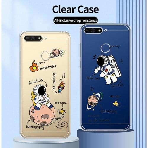 For Honor 7A Pro Case Clear Phone Case For Huawei Y6 Prime 2018 Transparent Protective Cover For Honor 7C RU 5.7" Fashion Fundas