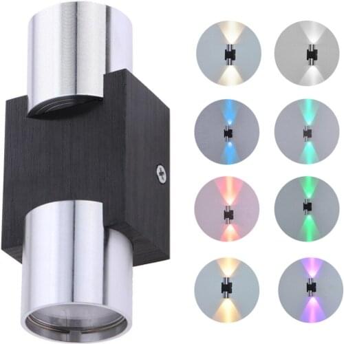 DONWEI 6W LED Wall Light Home Decorative Up Down Dual-Head Stainless Steel Wall Lamp for Bedroom Hallway Staircase AC 110V 220V