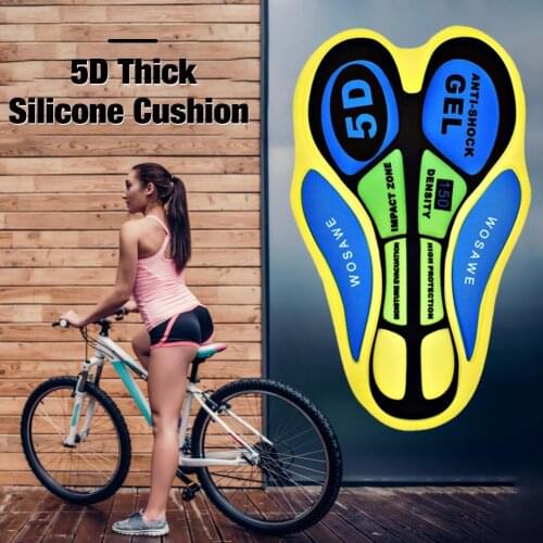 Cycling Short Cushion Breathable 5D Pad Bike Base Cushion Outdoor Biking Underwear Silica Gel Pad Riding Accessories Men Woman