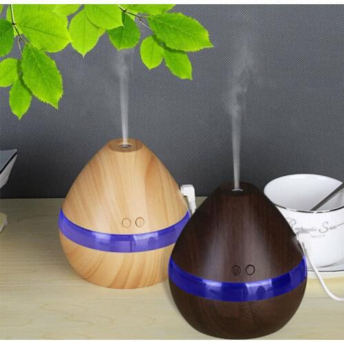 Electric Humidifier Essential Aroma Oil Diffuser Ultrasonic Wood Grain Air Humidifier USB Mini Mist Maker LED Light For