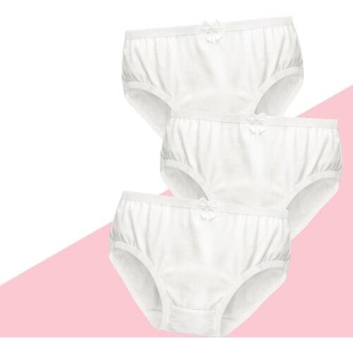 3 Pcs/Lot Girls Underwear Pure Color Cotton Panties Girl White Shorts for Toddler Soft Boy Underwear Cotton Baby Girl Clothes
