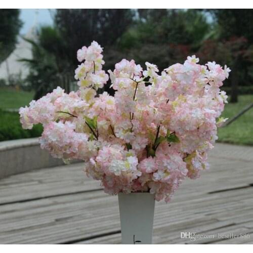Artificial Slik Cherry Blossoms bunches Wedding home Party Fake Sakura stem Silk flower DIY tree Decorations plum decoration
