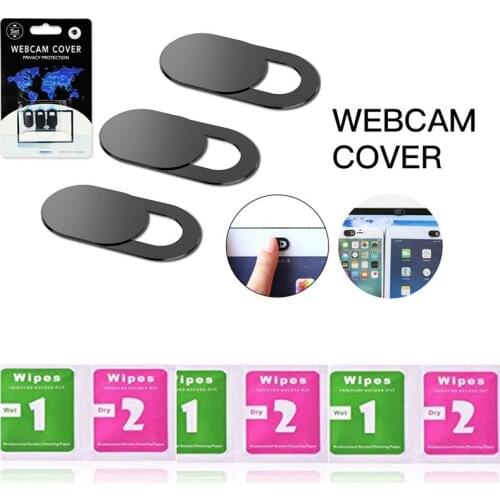 Phone Webcam Cover Shutter Magnet Slider Camera Cover With Wipes Cleaning For iPhone Laptop Lens Privacy Sticker With Package