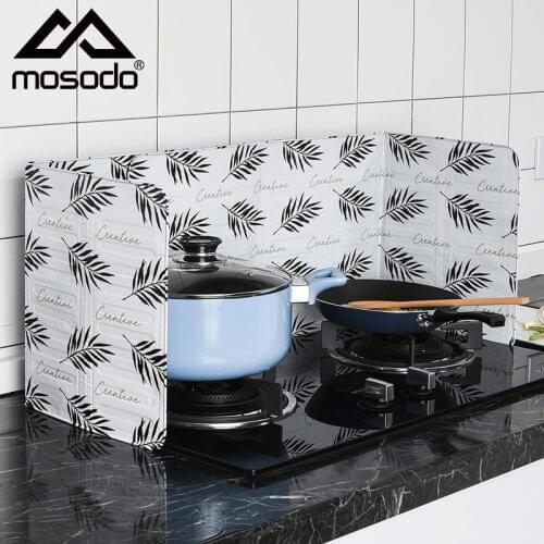 Kitchen Gas Stove Oil Baffle Foldable Aluminum Insulation Board Grease Trap Prevent Oil Splash Utensils For Kitchen Accessories