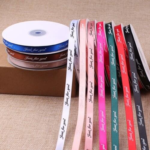 10mm Just for You Printed Polyester Ribbon Wedding Christmas Party Decorations DIY Bow Craft Ribbons Card Gifts Wrapping 45meter
