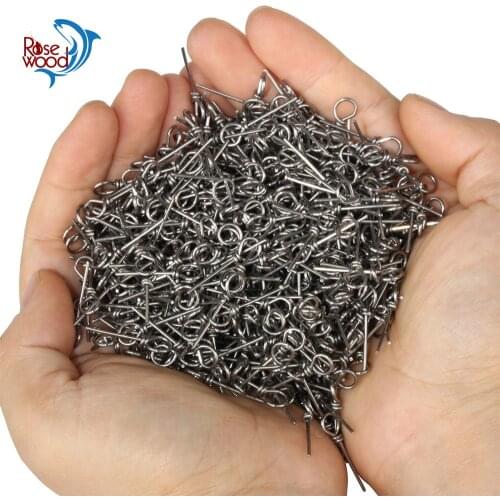 RoseWood 100pcs Metal Bait Stinger Spike Finesse Fishing Accessories for soft lure Connecting Pins Needle Fixed Lock Tools