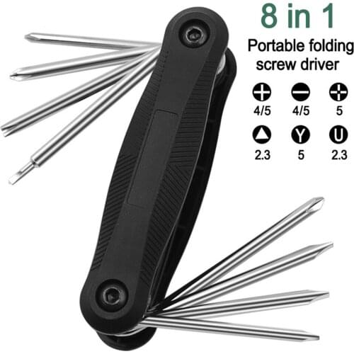 1Pc 8 In 1 Magnetic Screwdriver Set Folding Screw Driver Torx Phillips Screwdriver Bit Set Allen Key Precision Hand Tools