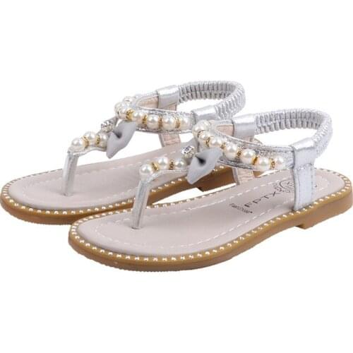 New Fashion Flip-Flops Beach Shoes Little Girl Sandals Kids Summer Sandals For Baby Girls Children Beaded Shoes 1 2 3 4 5 6 Year