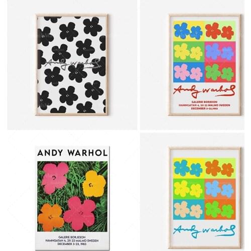 Andy Warhol posters, Warhol exhibition prints, Andy Warhol pop art prints, prints floral wall art indelible retro posters