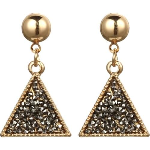 Luxury Fashion Geometric Triangular Drop Earrings Long Style Easy Collocation CZ Earrings Modern Jewelry Gift