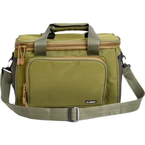 LEO Fishing Bags Large Capacity Fishing Tackle Storage Bag Multi-Pocket Accessories Holdall with Padded Shoulder Strap