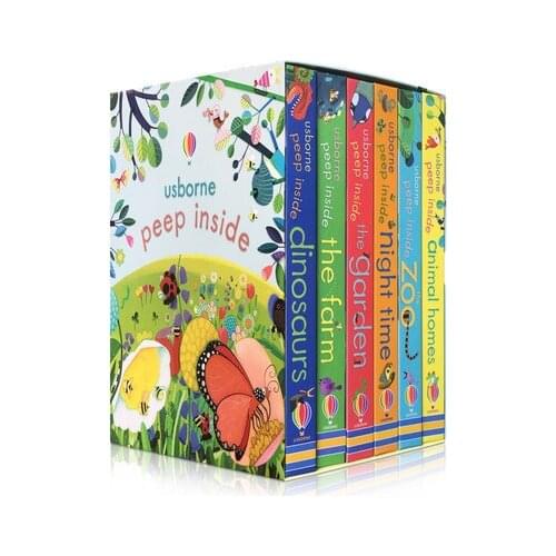 3-7 year 6 book/set Usborne Peep Inside Children English picture story books Childrens stereoscopic operation book