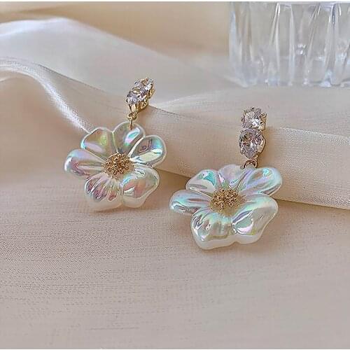 Korean Big White Flower Drop Earrings Women 2020 New Jewelry Creative Statement Pendientes