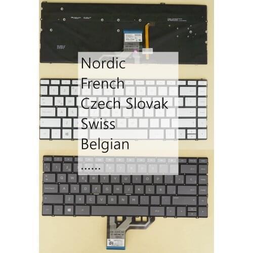 Nordic French Czech Slovak Swiss Belgian Keyboard For HP Spectre 13-w000 13t-w000 13-ac000 13t-ac000 13-ae000 13-ad000 Backlit