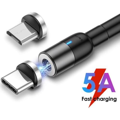 LED Magnetic USB Cable Fast Charging Type C Cable Magnet Charger Data Charging Micro USB Cable Mobile Phone Cable USB Cable
