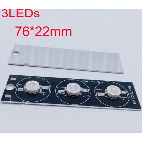 10pcs 50pcs 1W 3W 5W LED Aluminum Base Plate 3X3W 3X1W 3*3W 76*22mm PCB Board DIY For 3W 9W Watt High Power Light Beads Chips