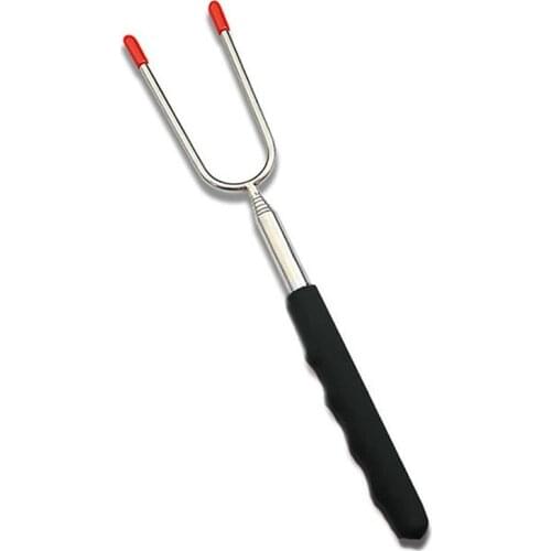 1pc Barbecue Fork Stainless Steel Plastic Extendable Roasting Fork Telescoping Fork With 1pc Bags BBQ Tools Accessories