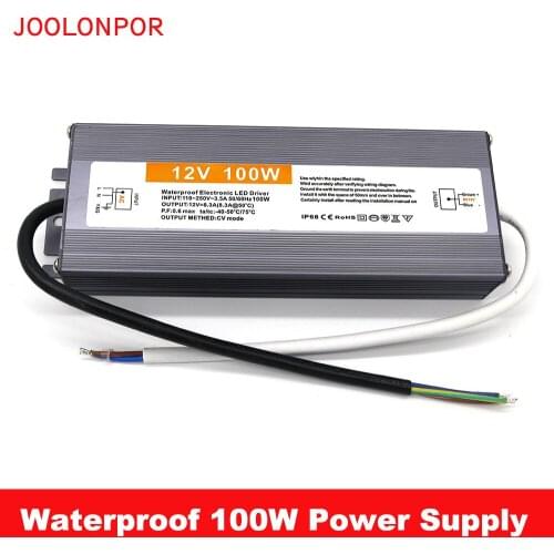 Waterproof IP67 Switching Power Supply Adapter Ac 100-240V to Dc 12V 8.3A 100W Electronic LED Driver for Outdoor Lighting