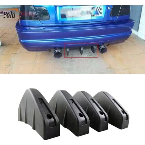 YOLU 4pcs PVC Car Rear Bumper Diffuser Scratch Protector Cover Molding Trim Decals Auto Car Accessories