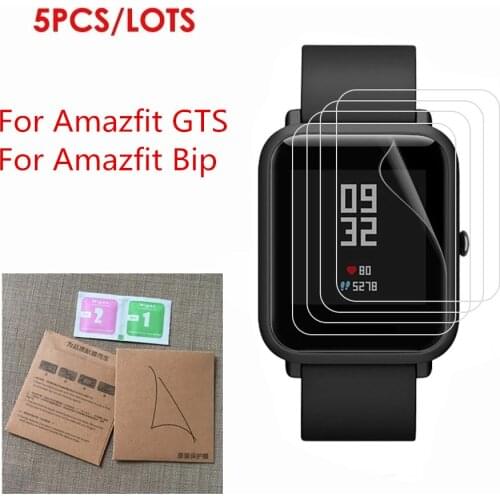 5 pcs TPU Soft Screen Protector For Xiaomi Huami Amazfit GTS Smart Watch Clear Guard Cover Skin Film For Amazfit Bip Youth Lite