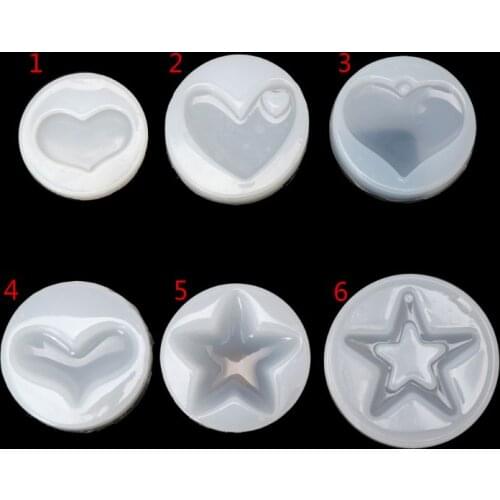 Heart Star Shape Jewelry Mold Silicone Epoxy Resin Casting Pendant Crystal Molds